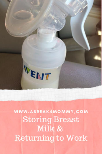 storing breast milk and returning to work