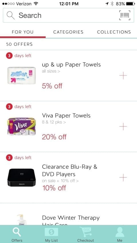 Cartwheel app info graphic with ways to save