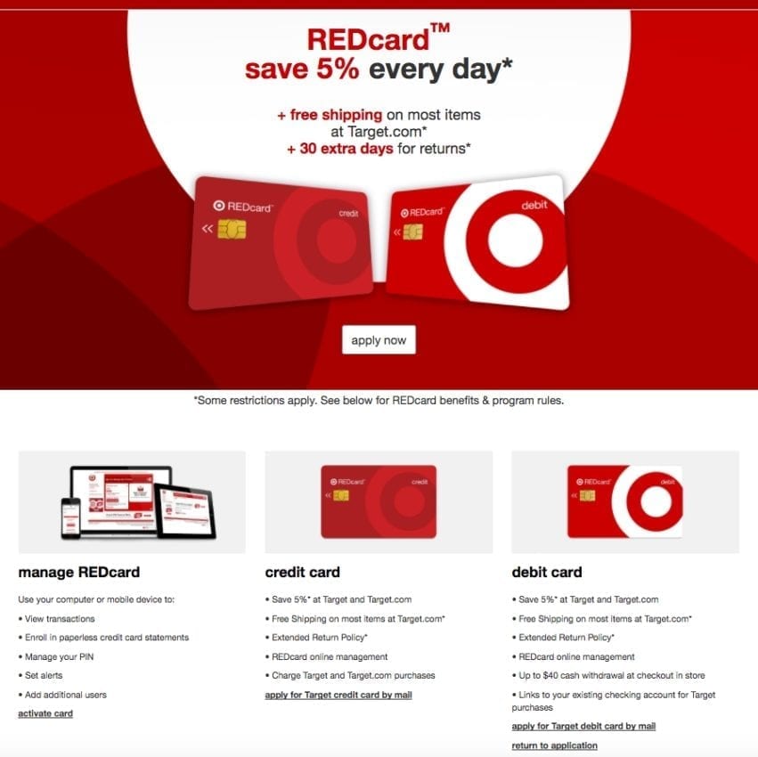 Target Red Card how to Save 5% every day