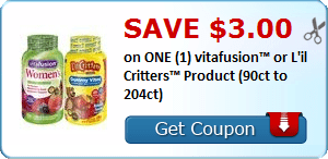 Save $3.00 on ONE (1) vitafusion™ or L'il Critters™ Product (90ct to 204ct)