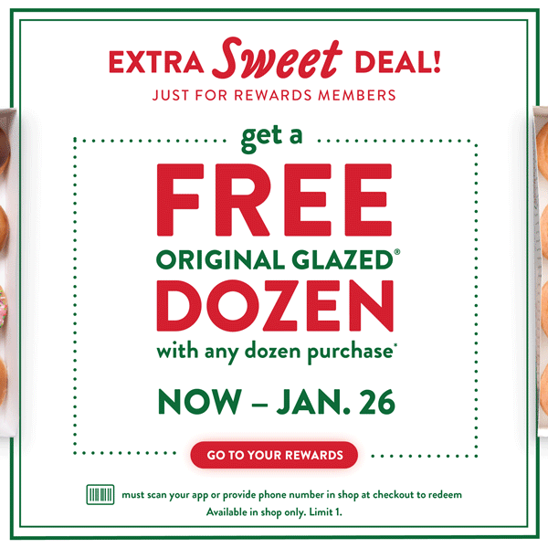 FREE Dozen with Any Dozen Purchase at Krispy Kreme